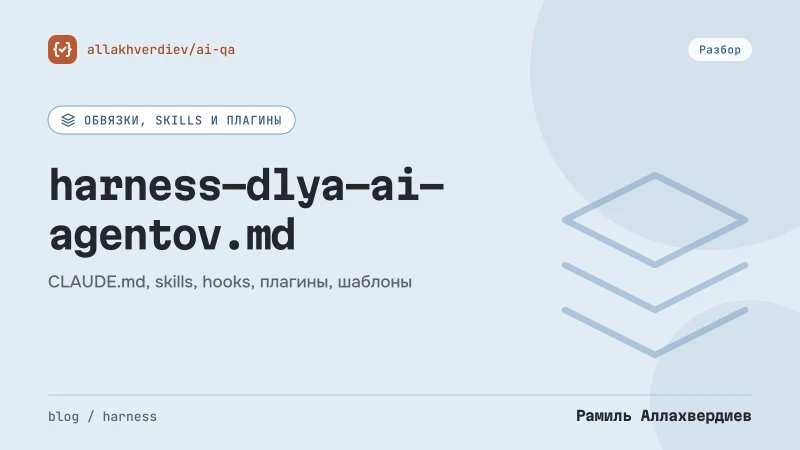 Обложка: Harness: как заставить AI-агента работать по правилам